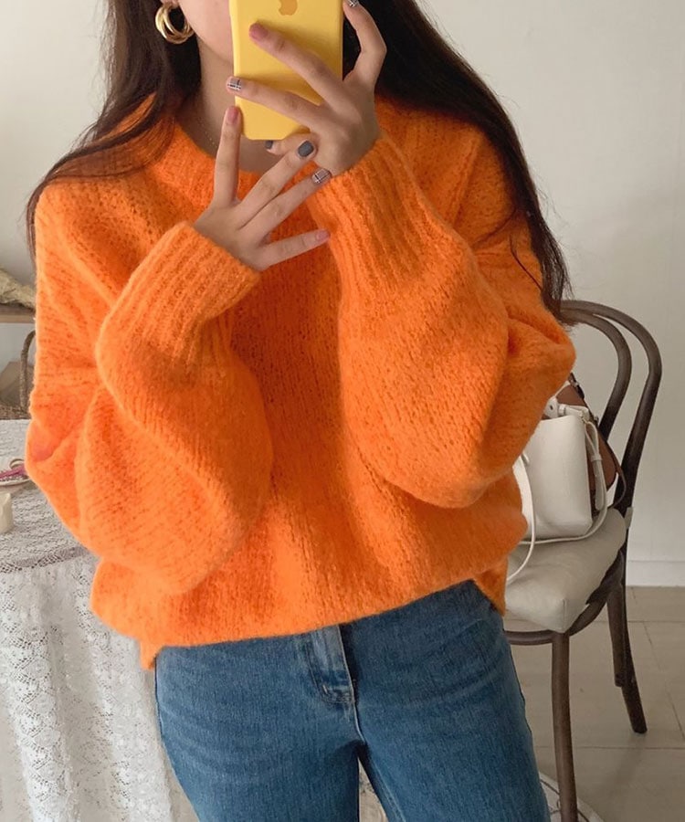 9color ふんわり 厚手 ニット トップス

