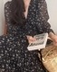 小花柄 カシュクール シフォン 花柄ワンピース