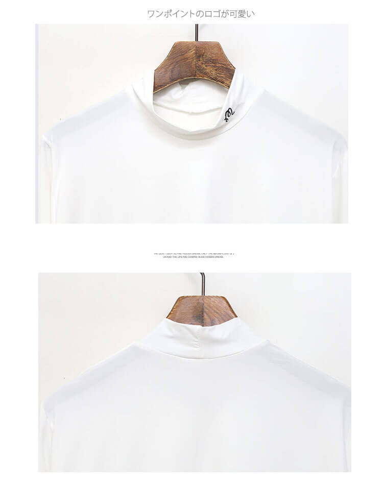 【新品未使用】韓国ゴルフウェア ベロア調ハイネック長袖 冷感 ハイネック Tシャツ ゴルフ レディース 長袖 | ゴルフ