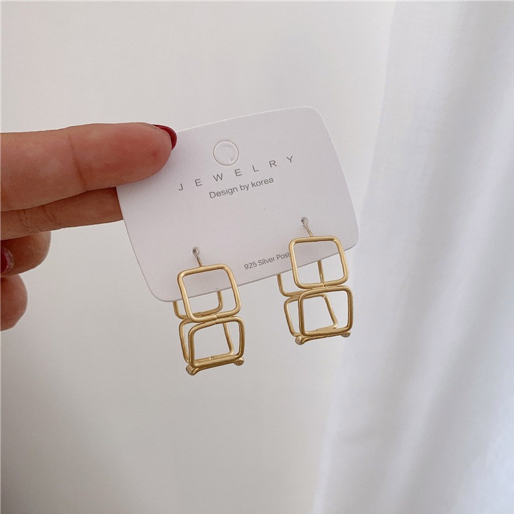 5連スクエア フープピアス