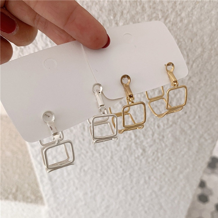 5連スクエア フープピアス