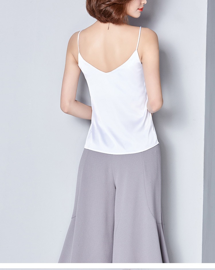 Vネック サテンキャミソール エレガント