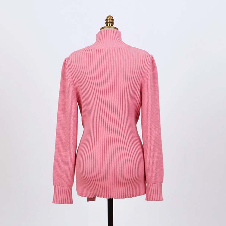 ウエストマーク サイドスリット ハイネック ニット セーター