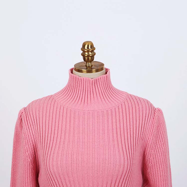 ウエストマーク サイドスリット ハイネック ニット セーター