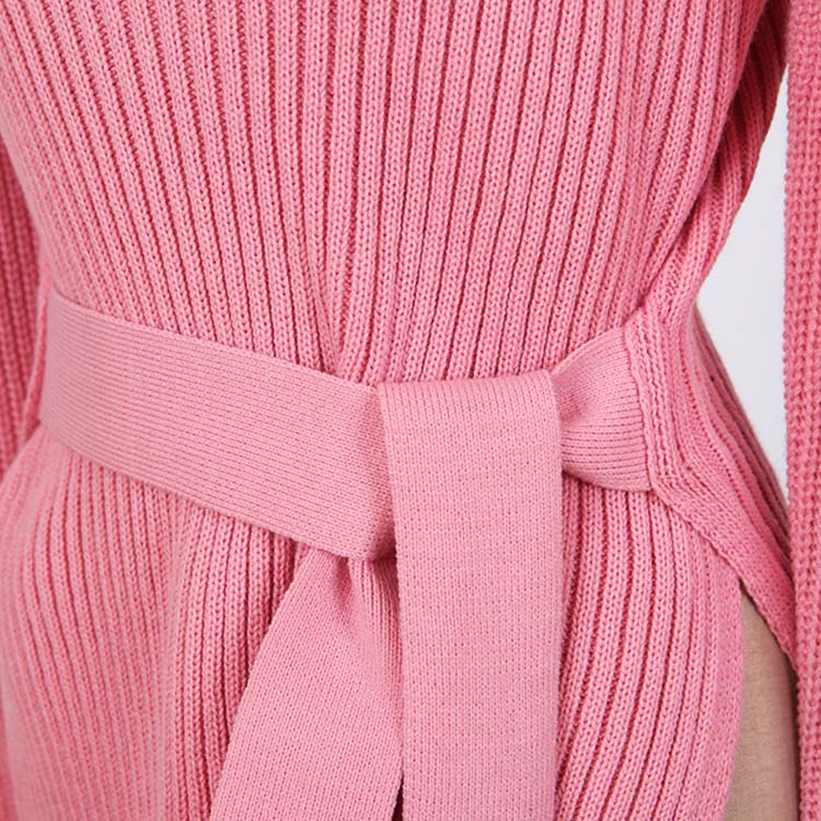 ウエストマーク サイドスリット ハイネック ニット セーター