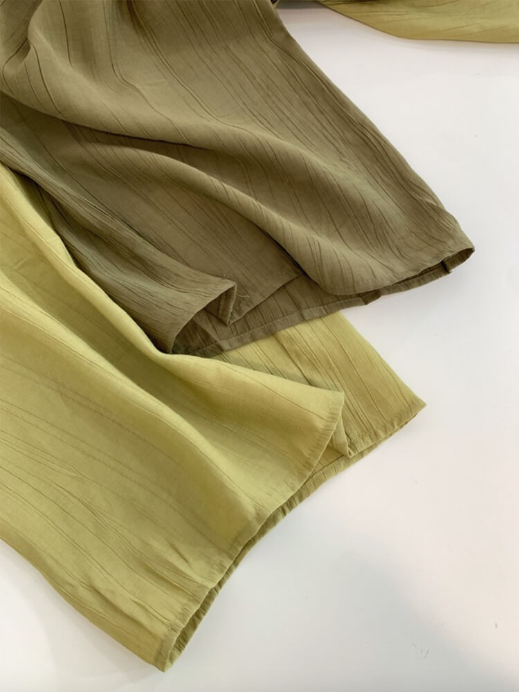 シボ加工 ひんやり薄手 ロング丈 ワイドパンツ