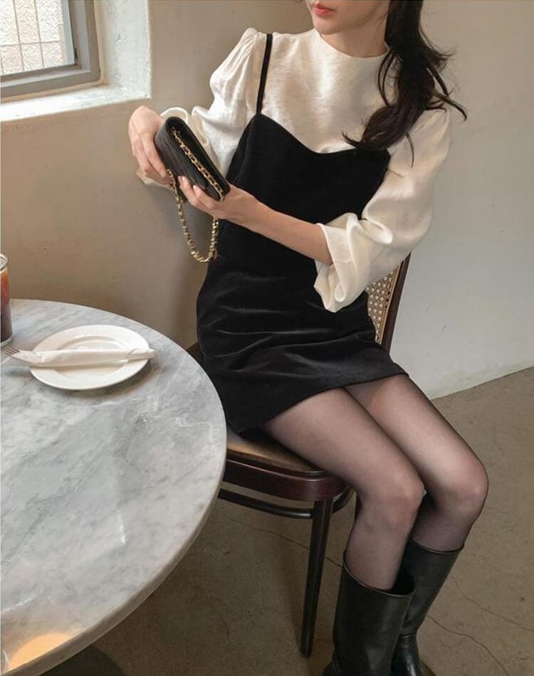 バックリボン ビスチェ ミニスカート セットアップ