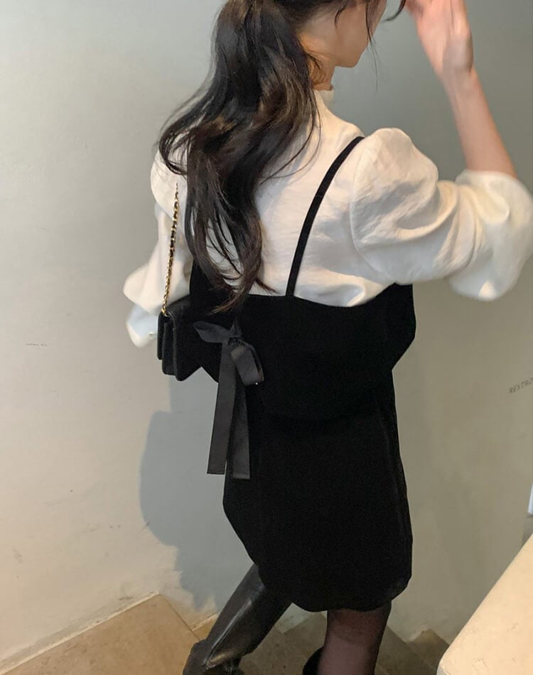 バックリボン ビスチェ ミニスカート セットアップ