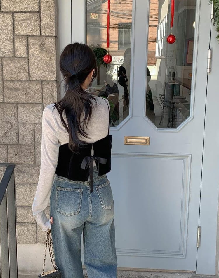 バックリボン ビスチェ ミニスカート セットアップ