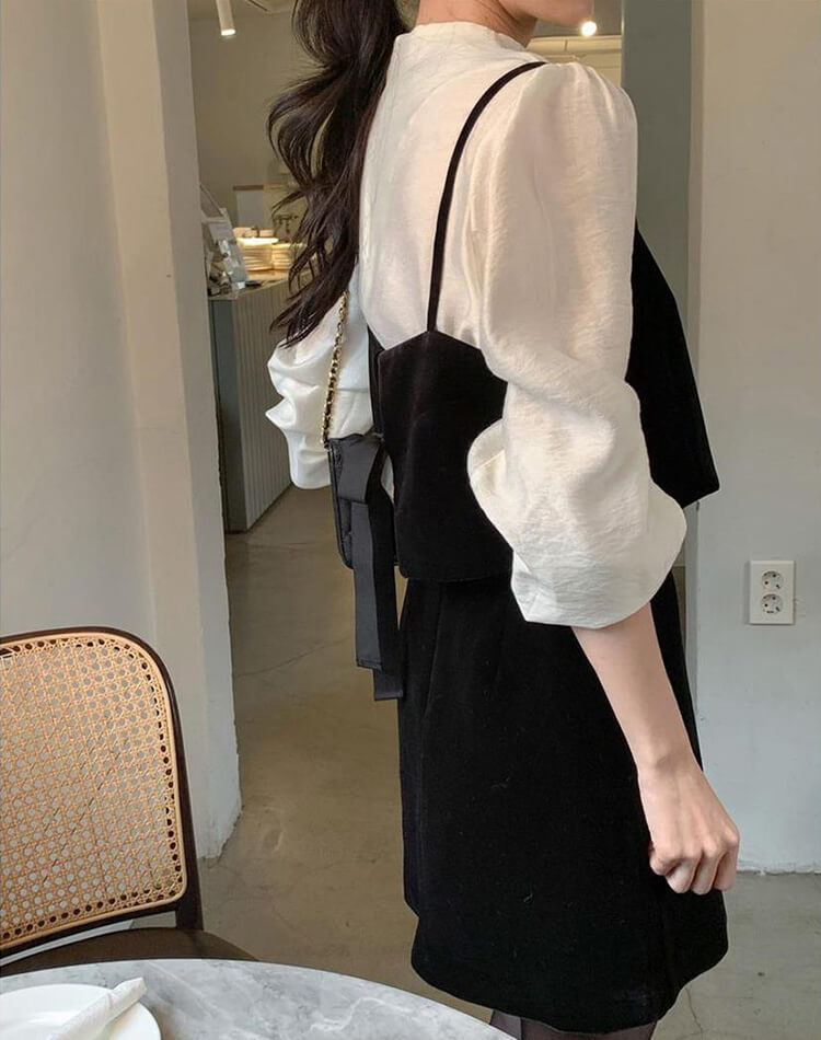 バックリボン ビスチェ ミニスカート セットアップ