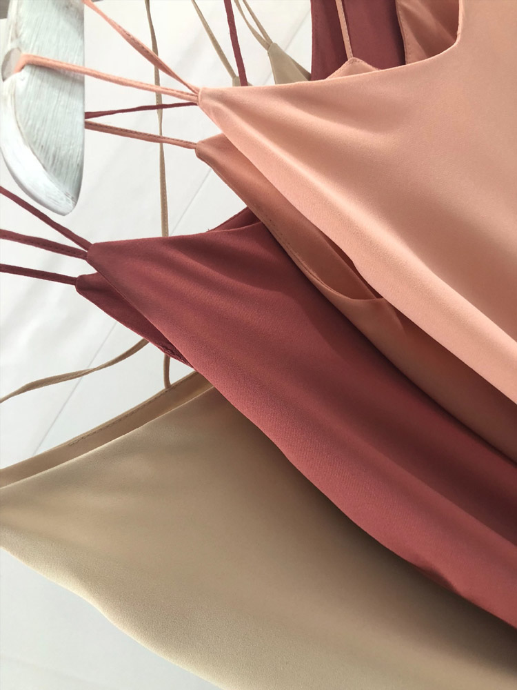 11色☆バッククロス シフォン キャミソール Vネック レディース