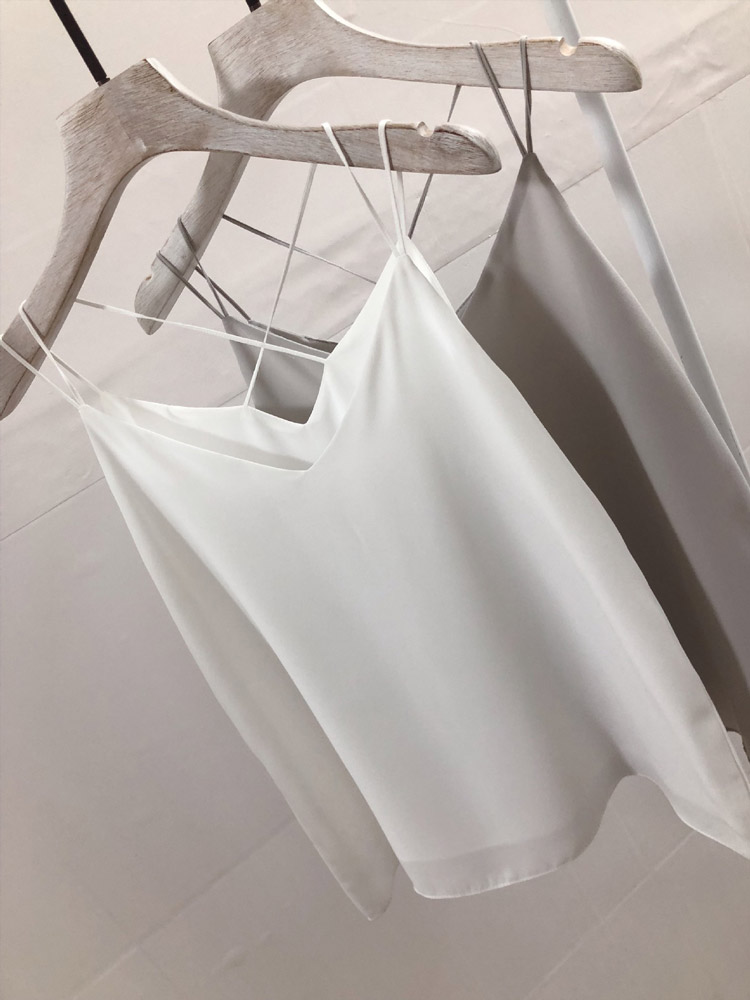 11色☆バッククロス シフォン キャミソール Vネック レディース