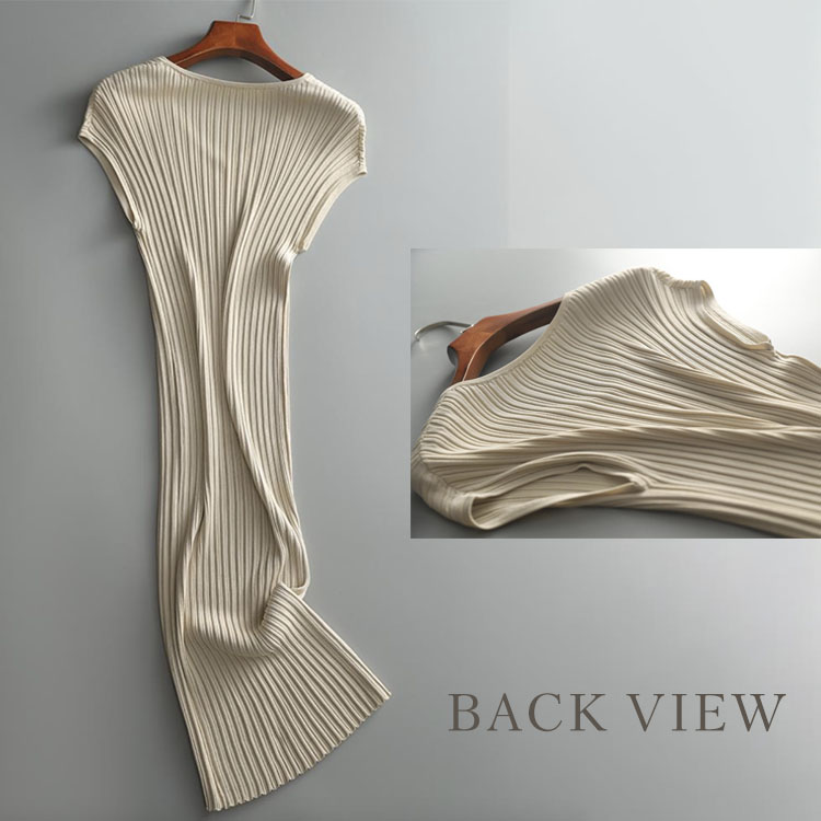 エレガントフィット リブニット タイトワンピース