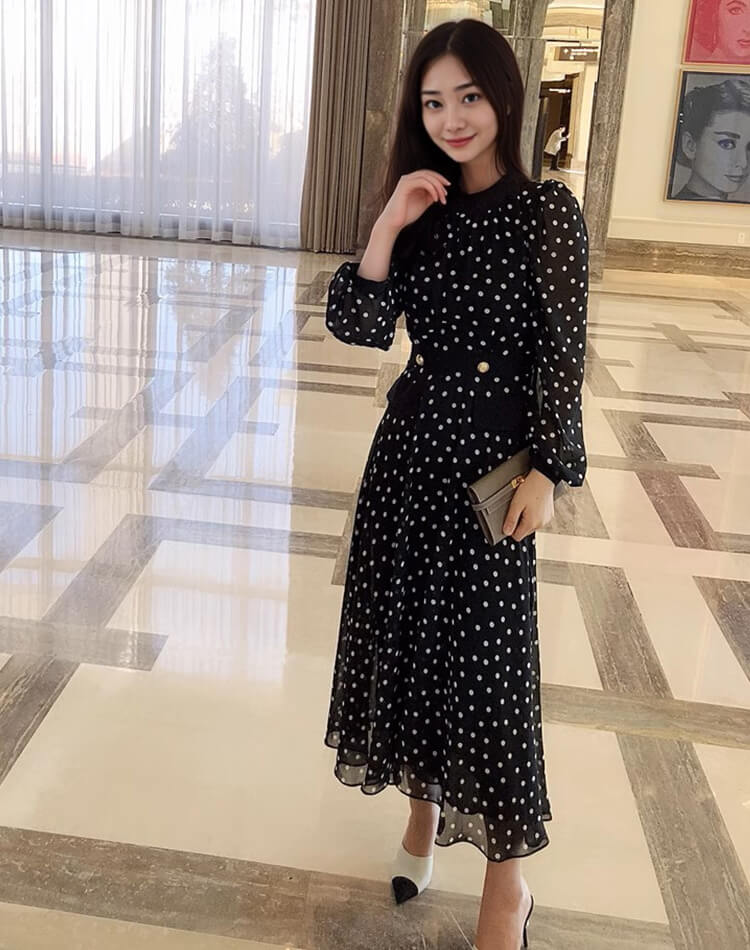 ドット柄 シフォン シャツワンピース 楽天市場】シフォン ドット ワンピの通販