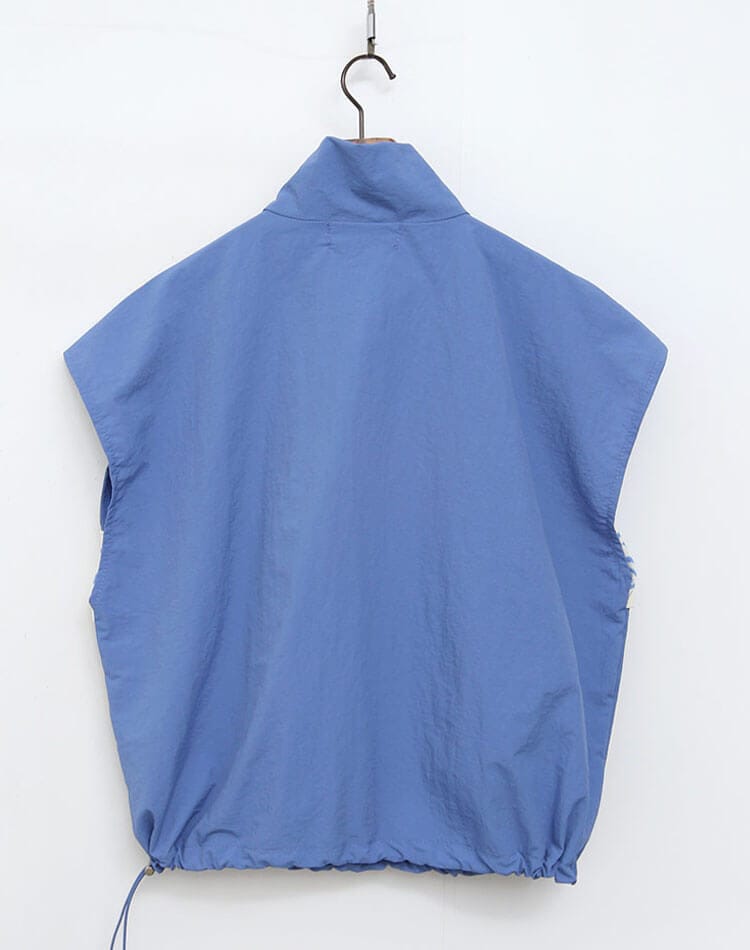 セットアップ可能！配色 ライン ロゴ ハーフジップ ベスト