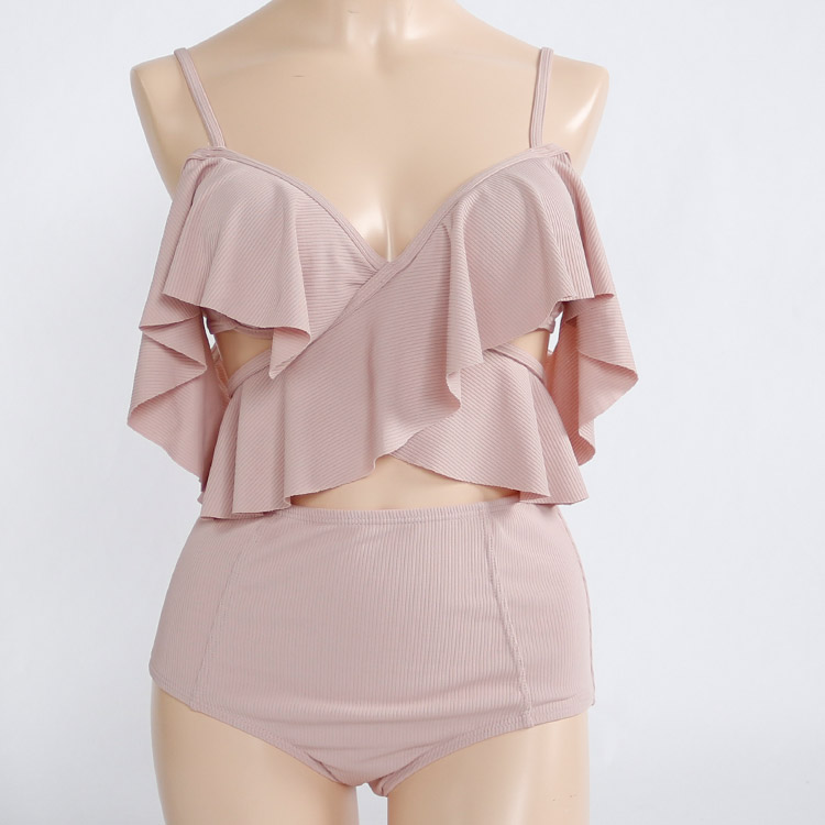 クロスデザイン フリルオフショルダー ビキニ