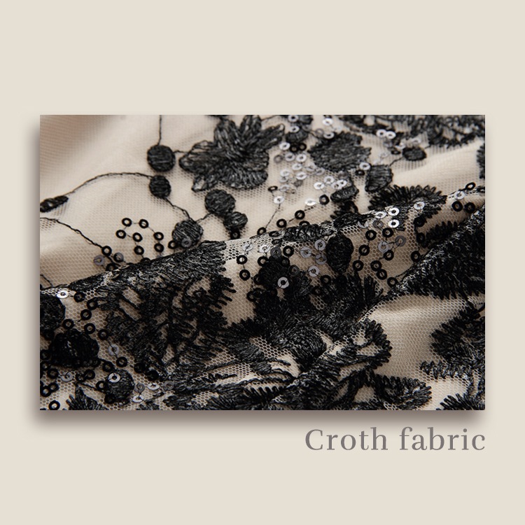 シースルーリボン 総レース パーティードレス