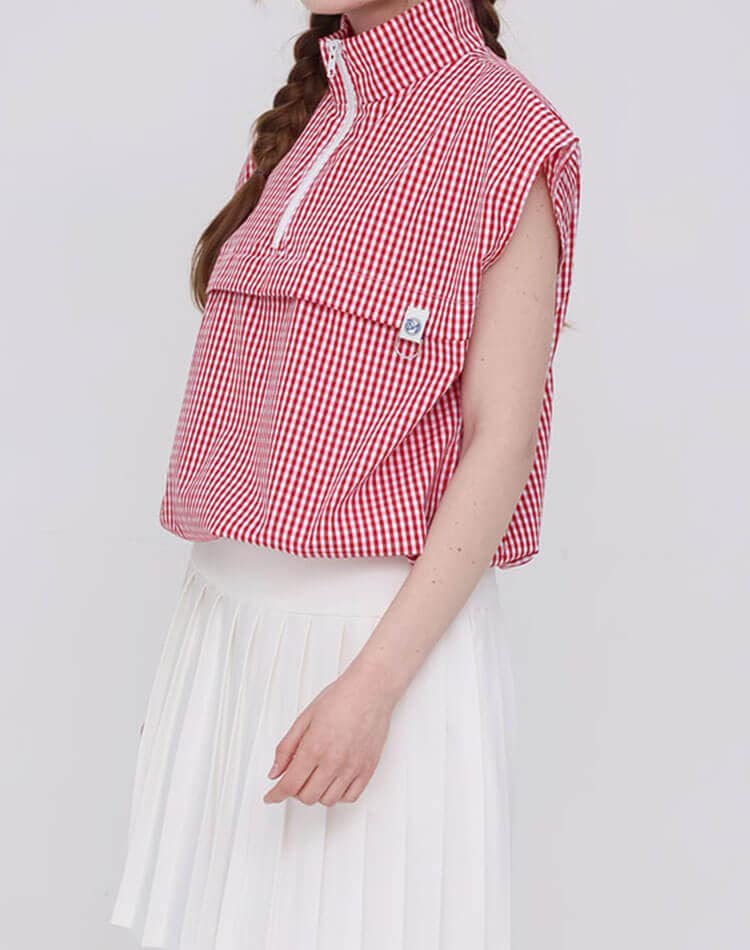 セットアップ可能！ ギンガムチェック ゴルフ トップス