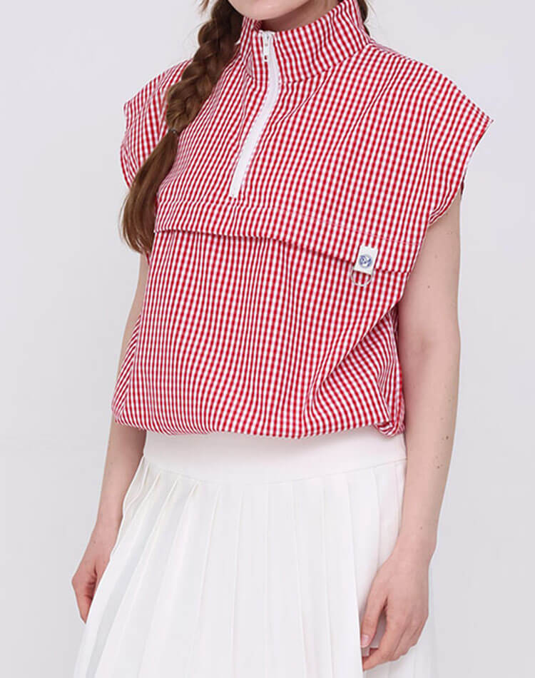 セットアップ可能！ ギンガムチェック ゴルフ トップス