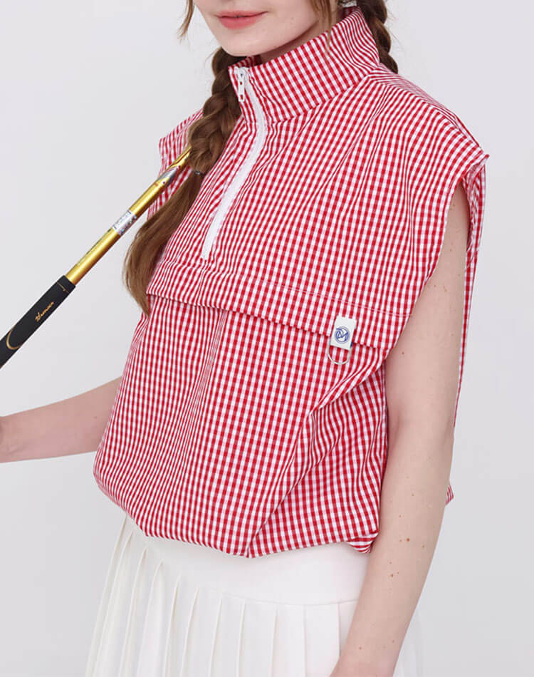 セットアップ可能！ ギンガムチェック ゴルフ トップス