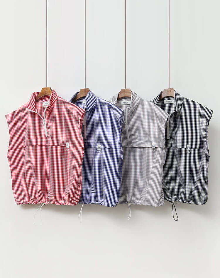 セットアップ可能！ ギンガムチェック ゴルフ トップス