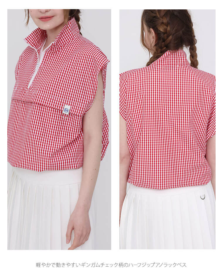 セットアップ可能！ ギンガムチェック ゴルフ トップス