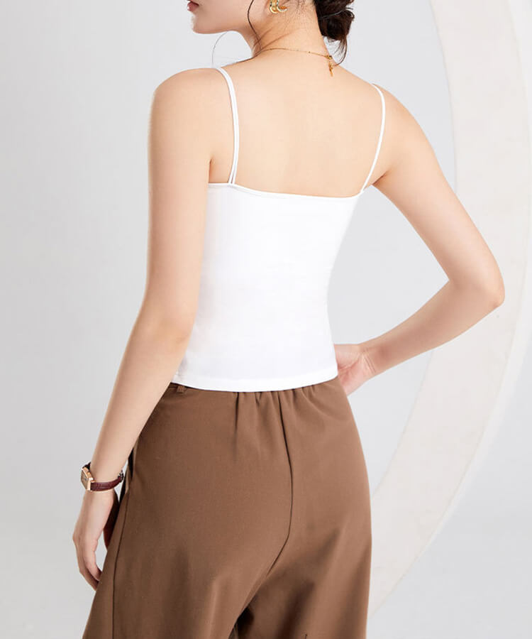 ダブルショルダー カップ付き キャミソール インナー トップス