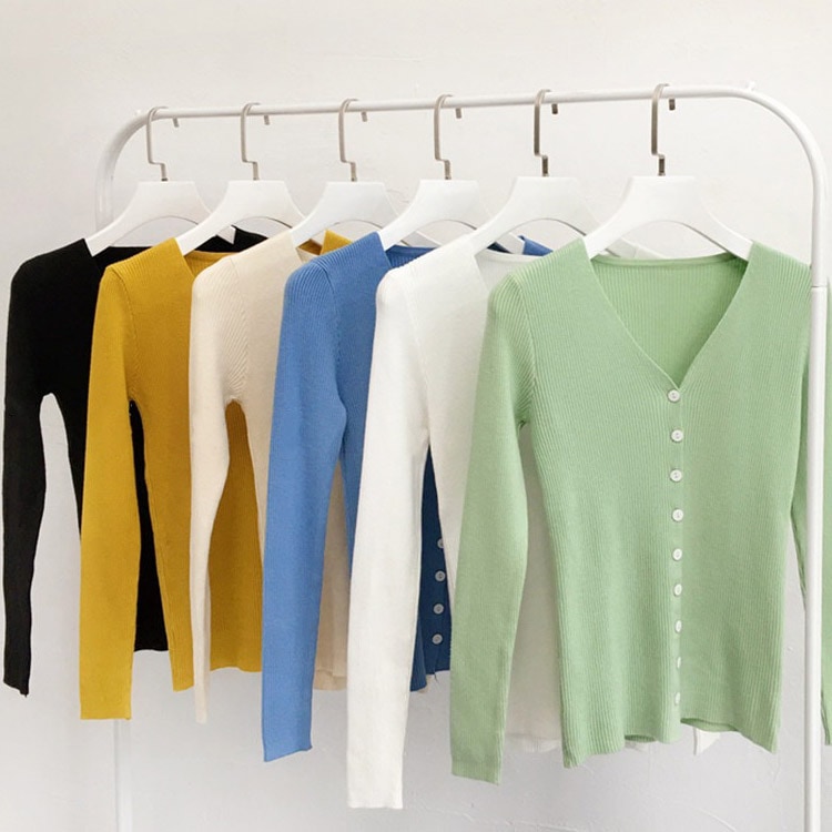 Ｖネック 薄手ニットカーディガン