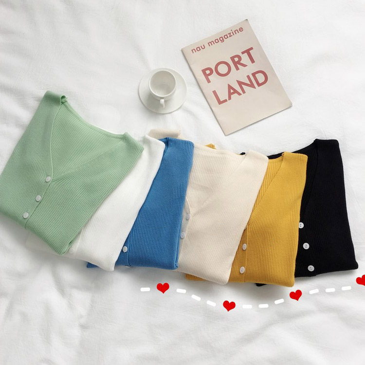 Ｖネック 薄手ニットカーディガン