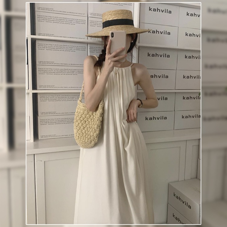 タックプリーツ ゆったり ロング丈 キャミソールワンピース