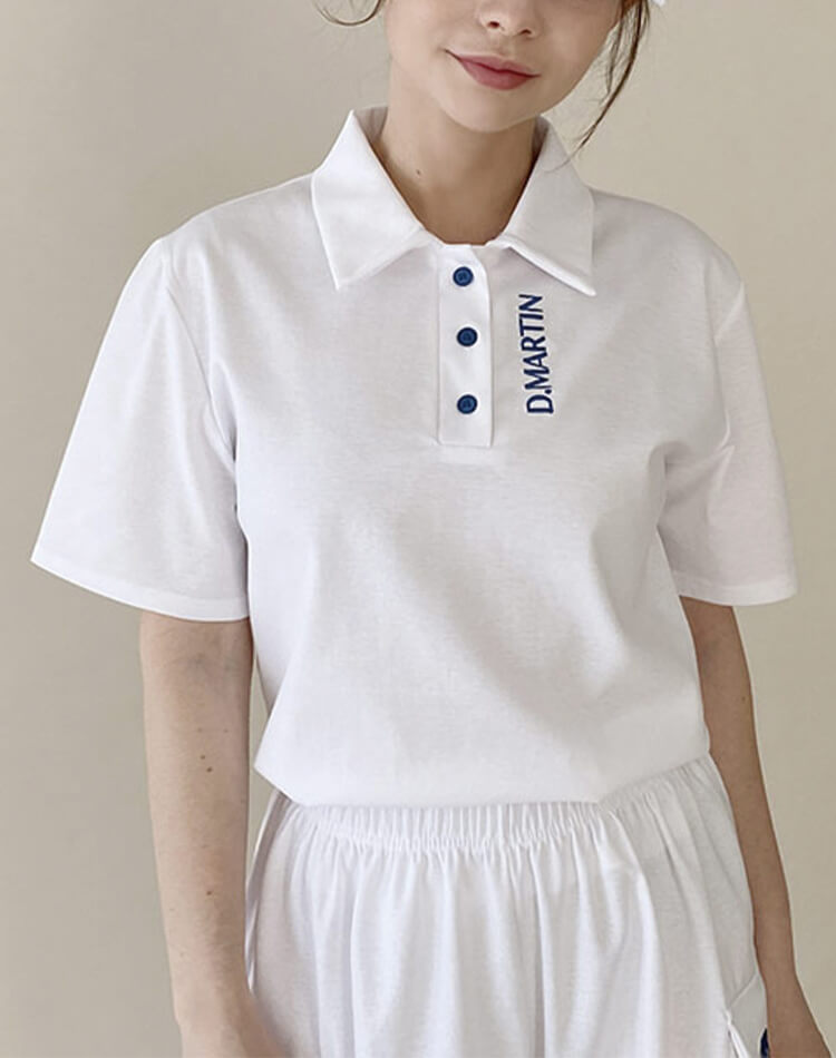 韓国 ゴルフ 半袖 ポロシャツ レディース