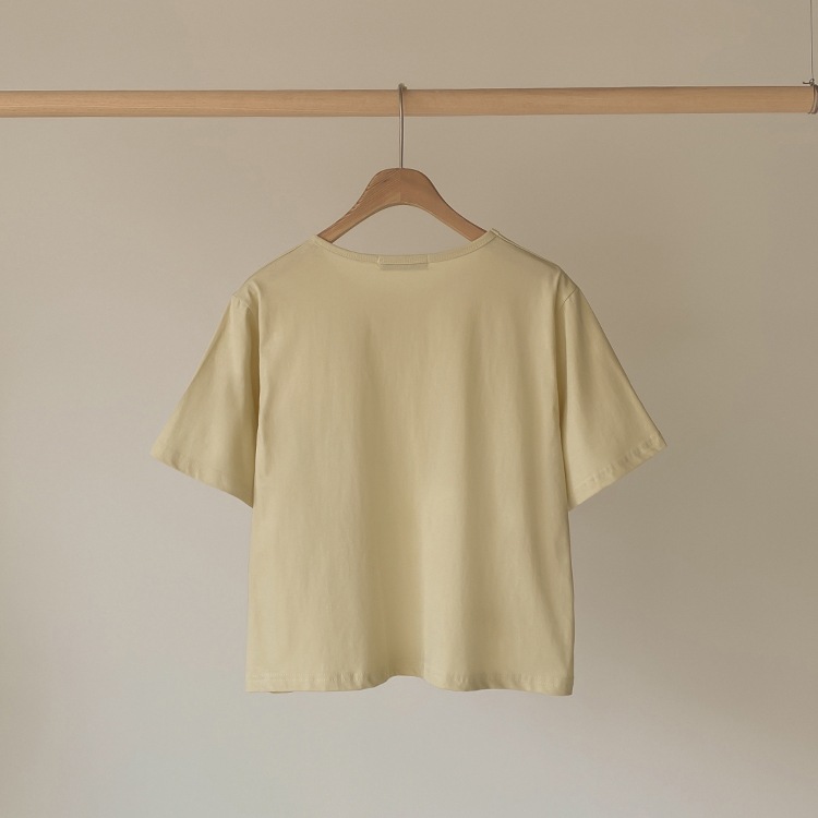 シャーベットカラー クロップド 半袖 Tシャツ