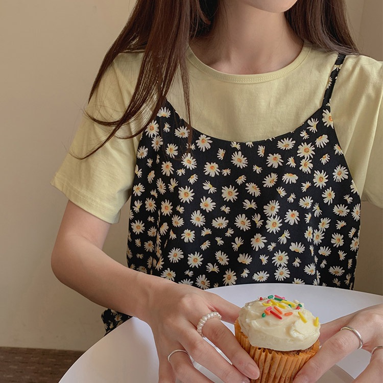 シャーベットカラー クロップド 半袖 Tシャツ