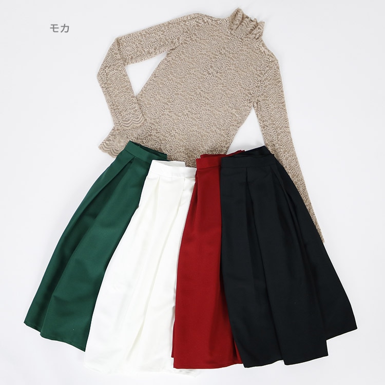 バイカラー 長袖レース パーティードレス