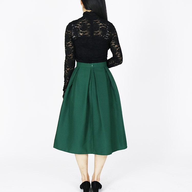 バイカラー 長袖レース パーティードレス