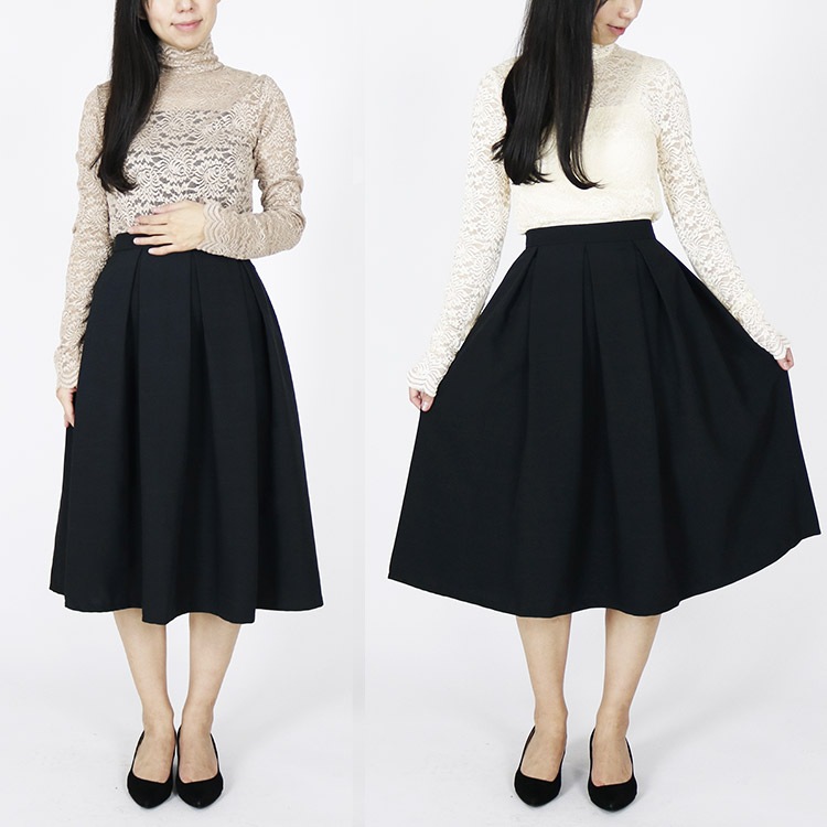 バイカラー 長袖レース パーティードレス