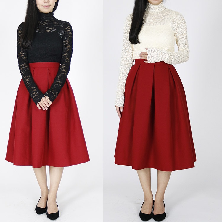 バイカラー 長袖レース パーティードレス