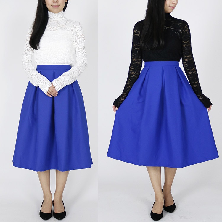 バイカラー 長袖レース パーティードレス