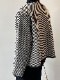 アンシンメトリー ボーダー柄 ノーカラー ジャケット コート