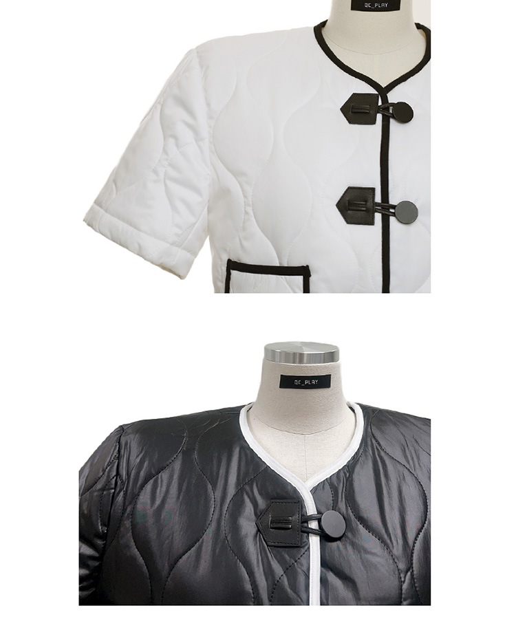 ショート丈 半袖 キルティング ダウンジャケット 

