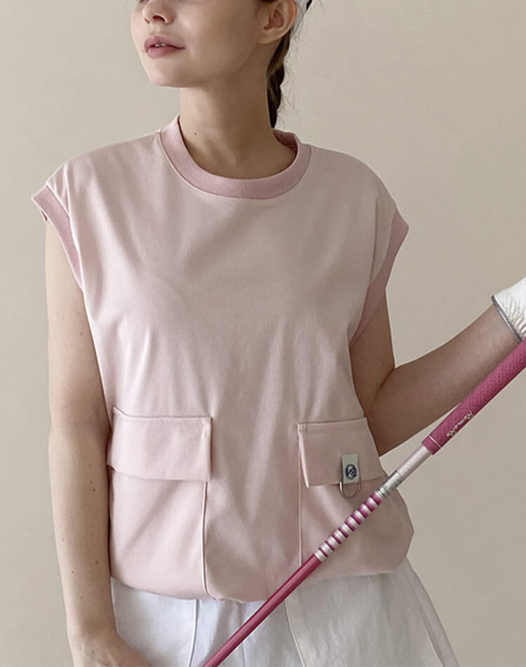 ゴルフ レディース 韓国 ノースリーブ ベスト