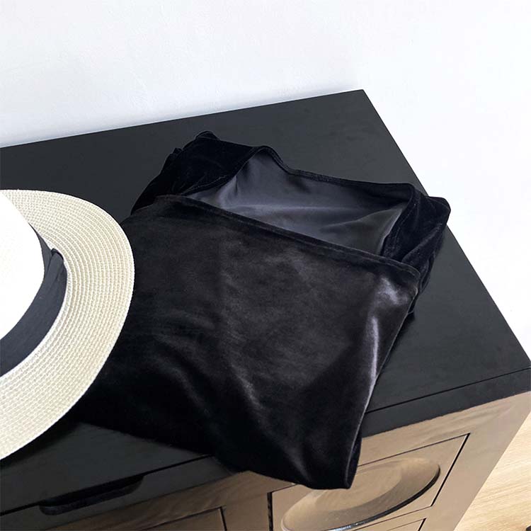 エレガント パフスリーブ 長袖 ベロア トップス