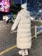 ダウン90% フード付 ロング丈 ダウン ベンチコート