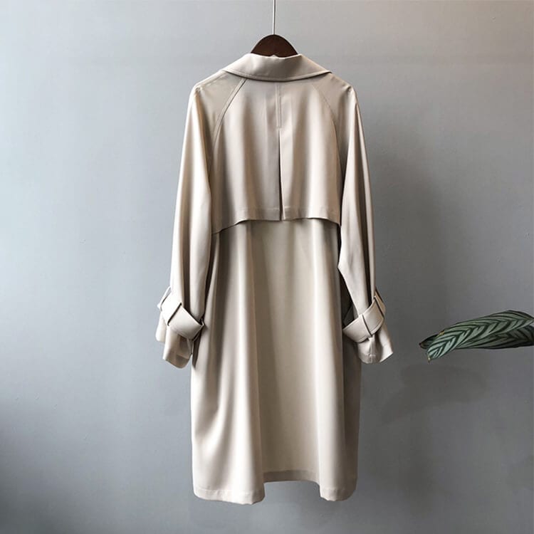 定番 シンプル ダブルボタン 薄手 トレンチコート