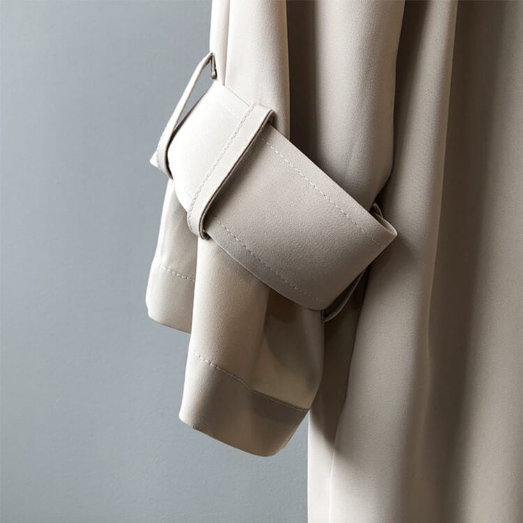 定番 シンプル ダブルボタン 薄手 トレンチコート