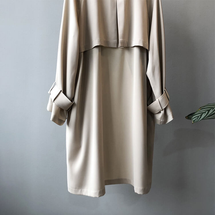 定番 シンプル ダブルボタン 薄手 トレンチコート