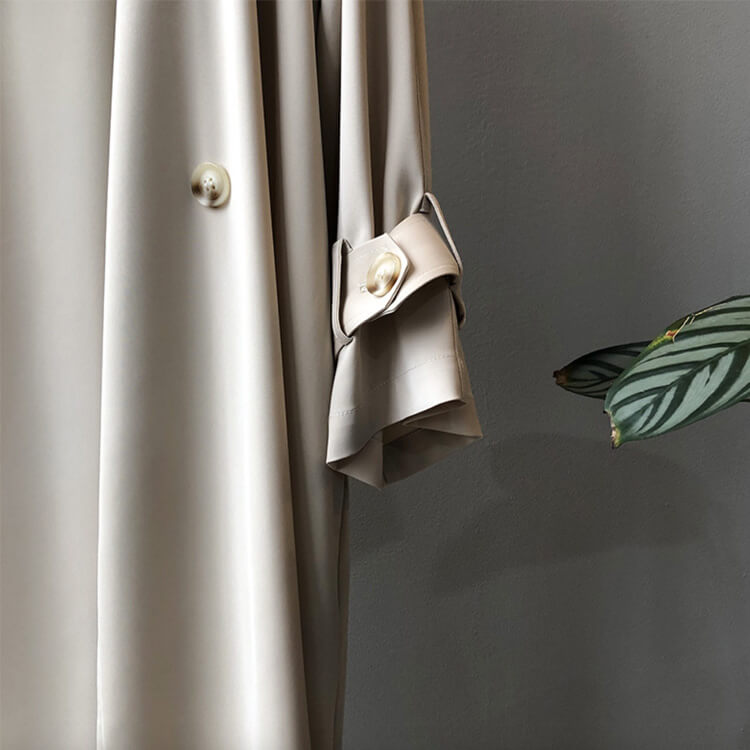 定番 シンプル ダブルボタン 薄手 トレンチコート