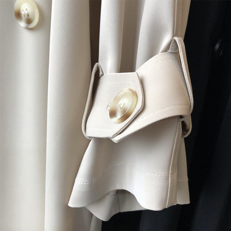 定番 シンプル ダブルボタン 薄手 トレンチコート