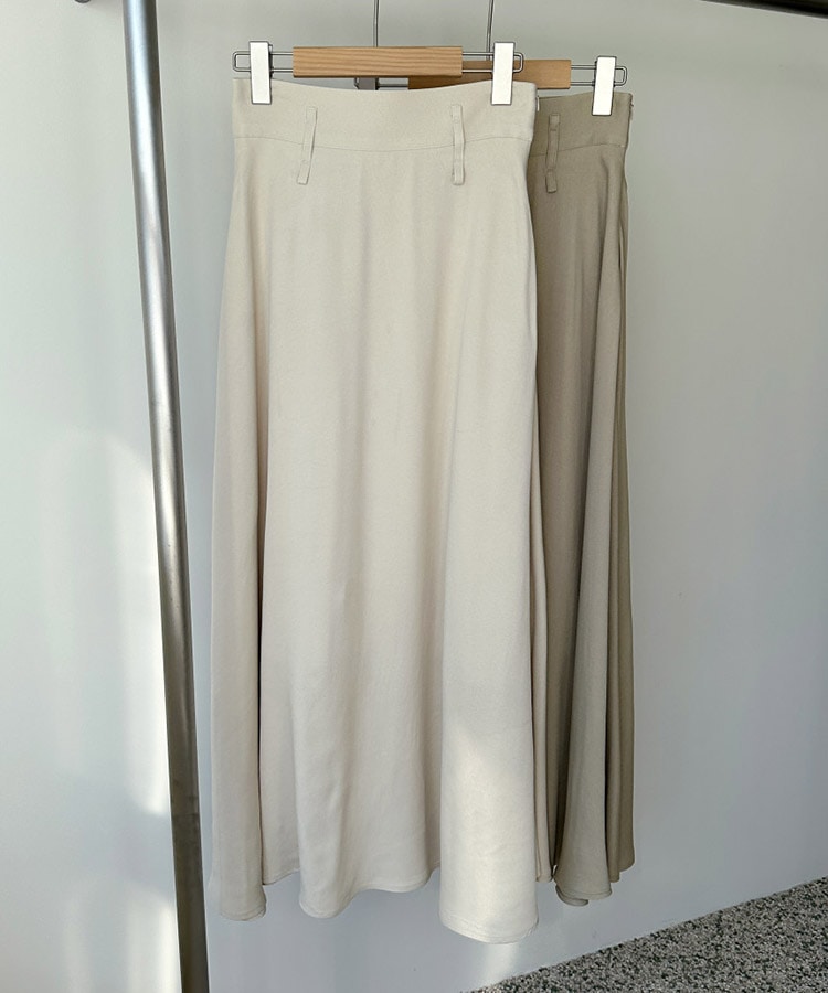 ハイウエスト エレガント ミモレ丈 フレアスカート