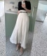 ハイウエスト エレガント ミモレ丈 フレアスカート